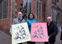 Tim Großmann ( Direktor Bürgerpark), Kathrin Moosdorf (Senatorin für Umwelt, Klima und Wissenschaft), Dietmar Hoppe (Geschäftsführer Bürgerpark-Tombola)